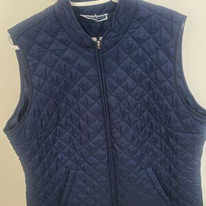 Karen Scott Sport Quilted Vest - Navy Blue